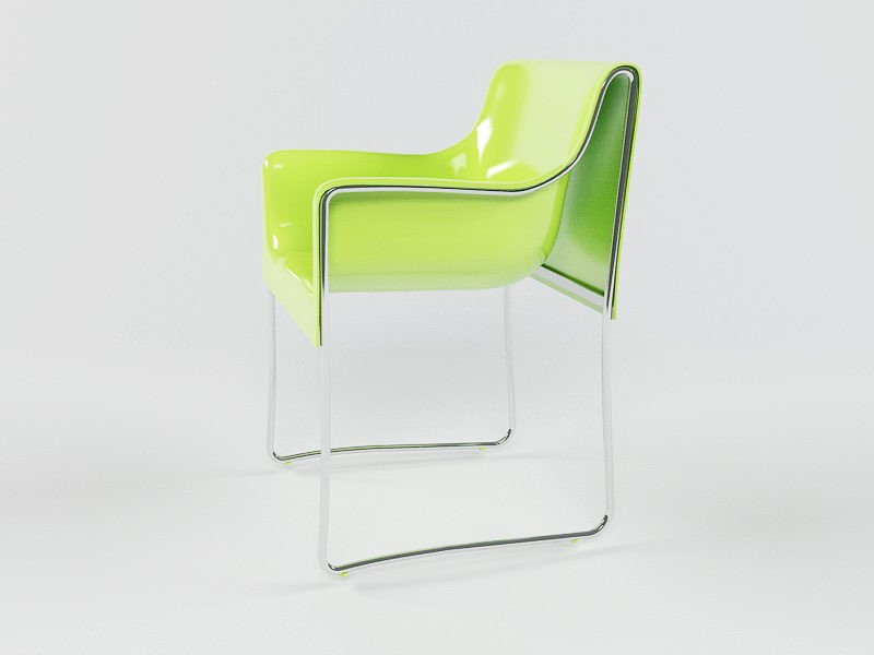 Green Plastic Chair 3d rendering