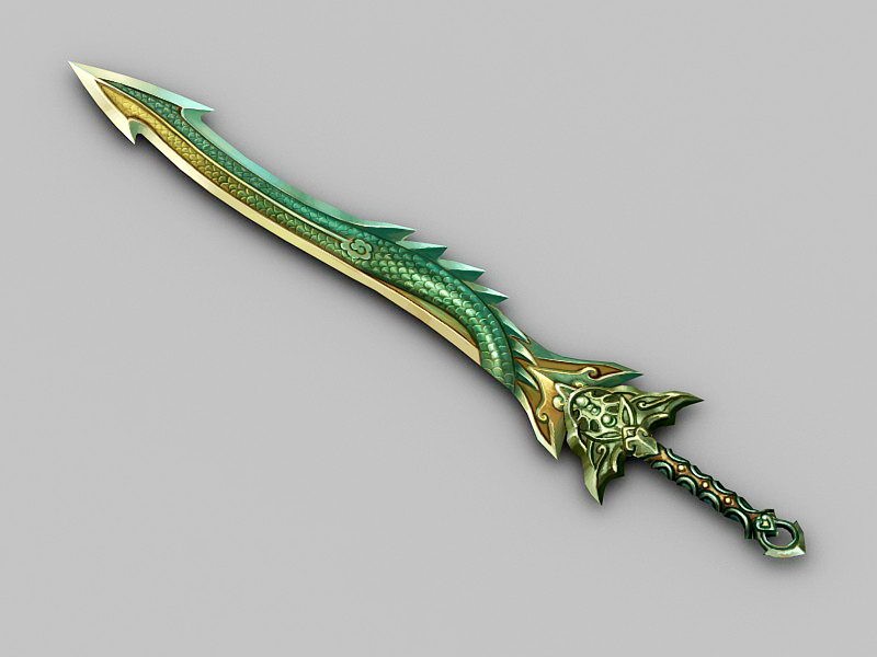 Green Dragon Sword 3d rendering