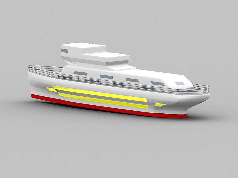 Yacht Ship 3d rendering
