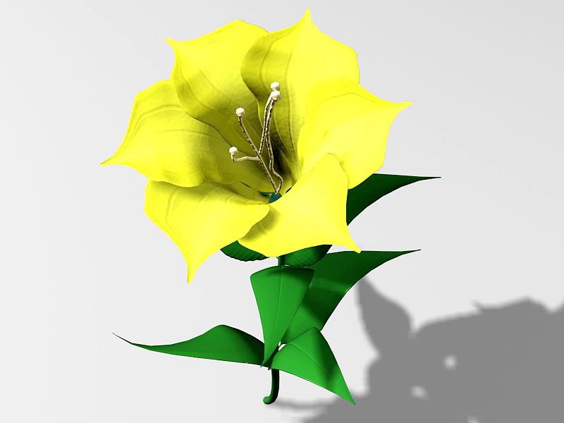 Beautiful Yellow Flower 3d rendering