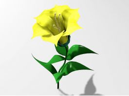 Beautiful Yellow Flower 3d model preview