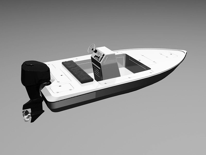 Small Motorboat 3d rendering