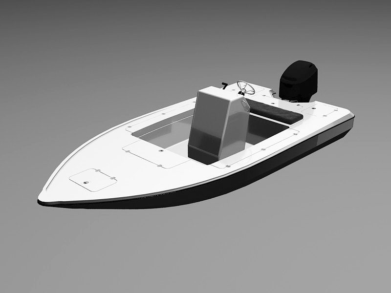 Small Motorboat 3d rendering