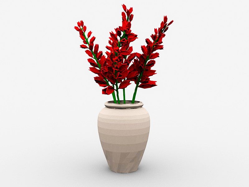 Flowers in Vase 3d rendering