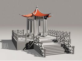 Chinese Garden Pavilion 3d preview