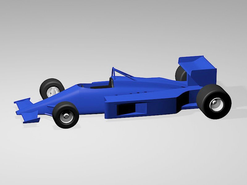 F1 Racing Car In Blue 3d rendering