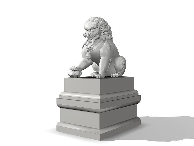 Lion Sculpture Statue 3d rendering