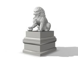 Lion Sculpture Statue 3d model preview