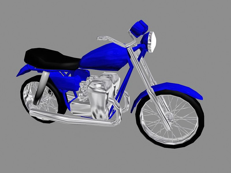 Blue Motorcycle 3d rendering