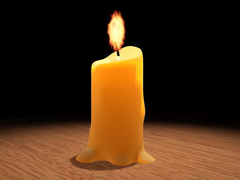 Burning Candle 3d rendering