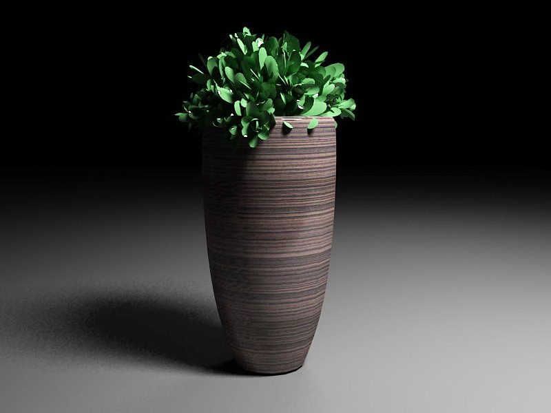 Tall Potted Plants 3d rendering
