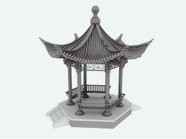 Traditional Chinese Pavilion 3d preview