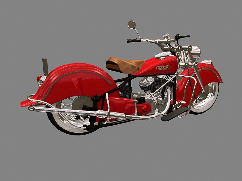 Indian Four Motorcycle 3d rendering