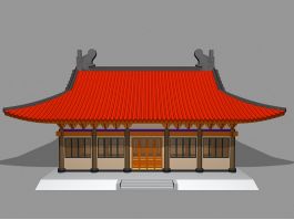 Chinese Buddhist Temple 3d model preview