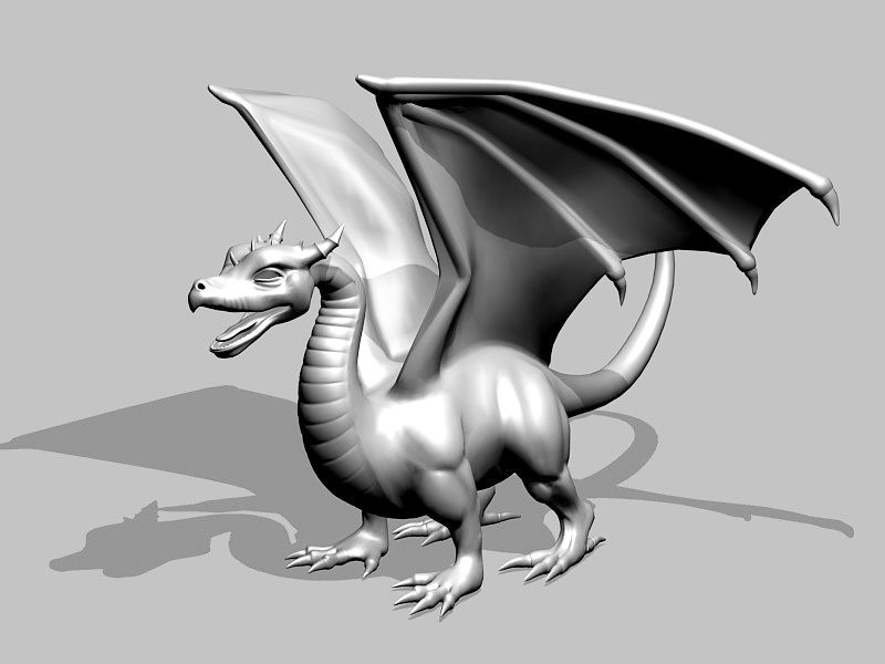 Medieval Dragon Statue 3d rendering