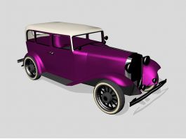 Purple Classic Car 3d model preview