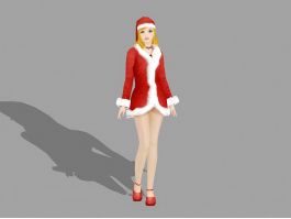 Happy Christmas Girl 3d model preview