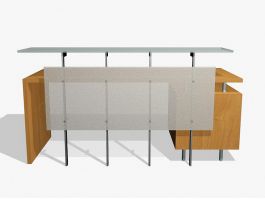 Small Reception Desk 3d model preview