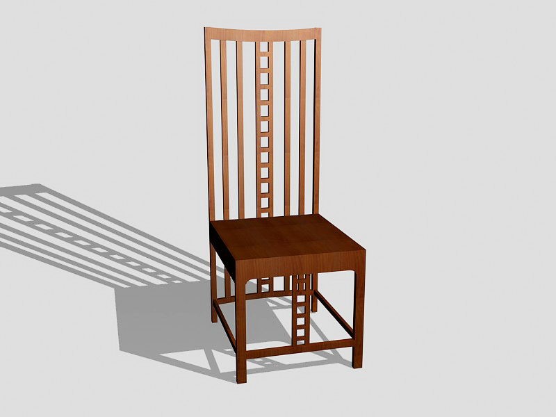 Vintage Wood Dining Chair 3d rendering
