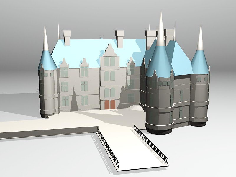 Château Castle of Azay-le-Rideau 3d rendering