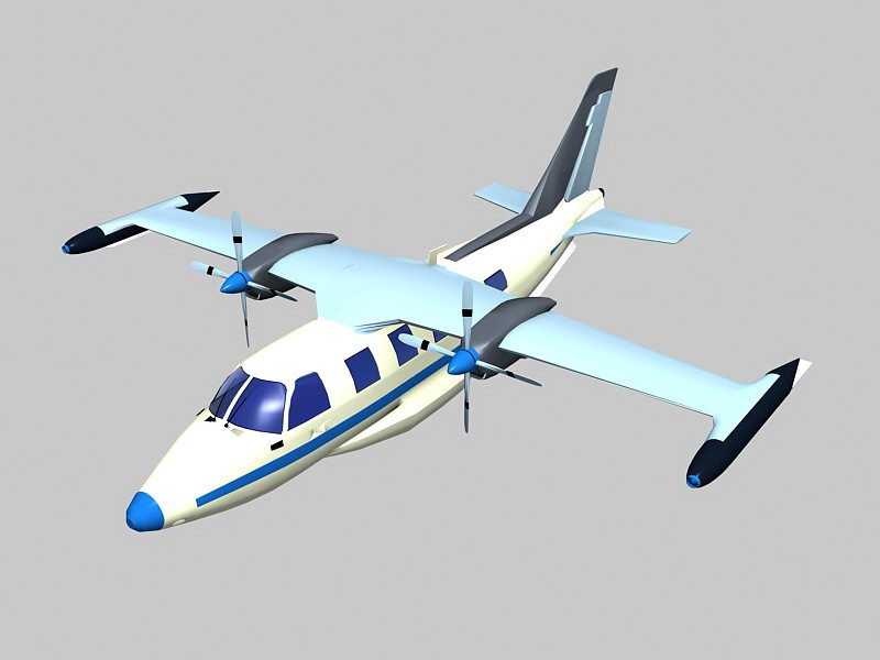 Old Prop Plane 3d rendering