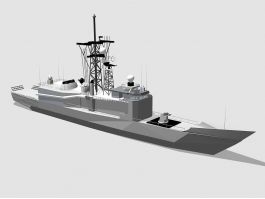 Modern Frigate Warship 3d preview