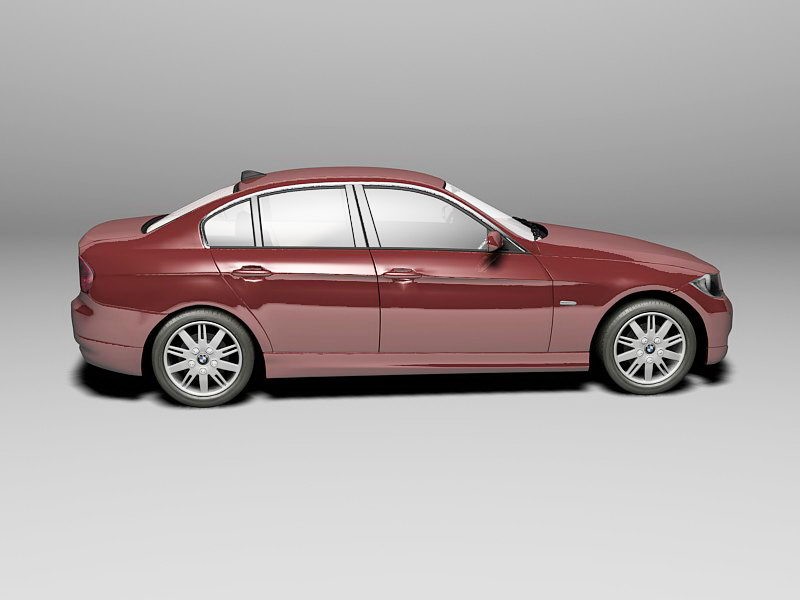 BMW Red Car 3d rendering