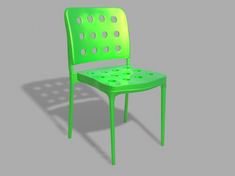 Green Plastic Chair 3d rendering