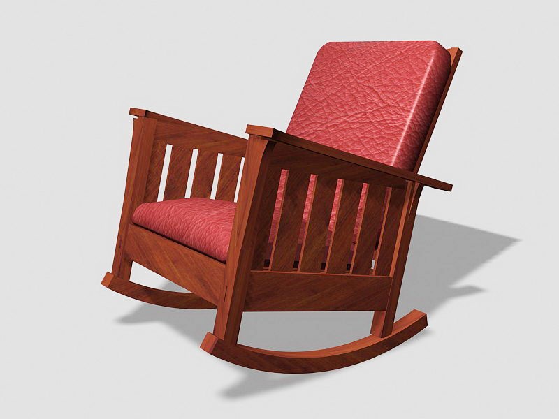 Vintage Wooden Rocking Chair 3d rendering