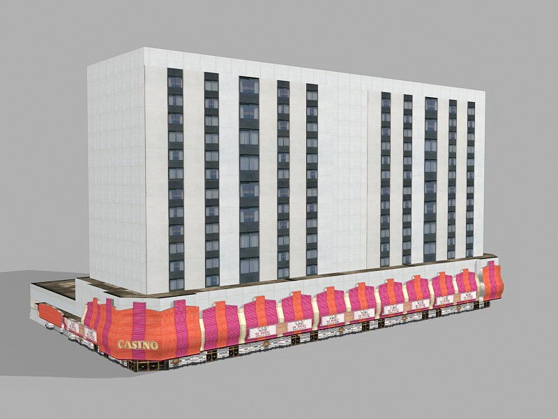 Casino Hotel Exterior 3d rendering