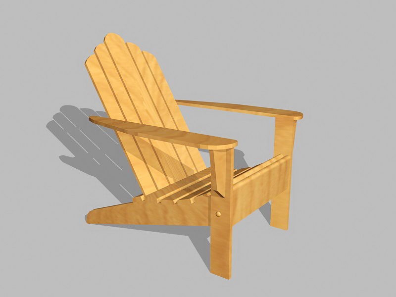 Outdoor Adirondack Chair 3d rendering