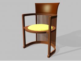 Vintage Tub Shaped Barrel Chair 3d preview