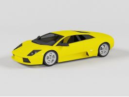 Yellow Lamborghini Gallardo Coupe 3d preview