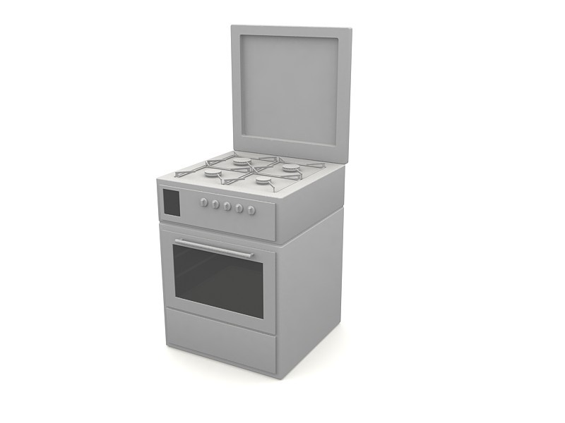 Kitchen Stove with Oven 3d rendering
