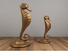Seahorse Statue Decor 3d preview