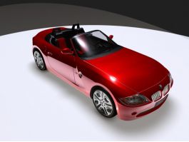 Red BMW Convertible 3d model preview