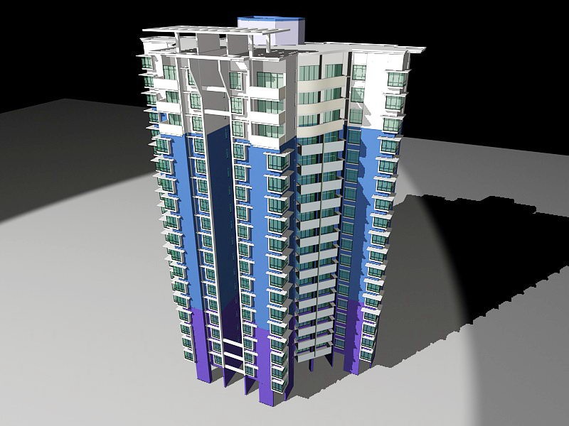High Rise Apartment Blocks 3d rendering