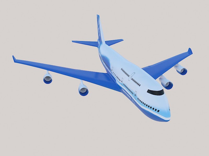 Boeing 747 Wide-body Airliner 3d rendering