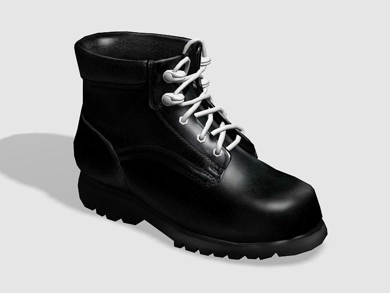 Black Ankle Boots 3d rendering