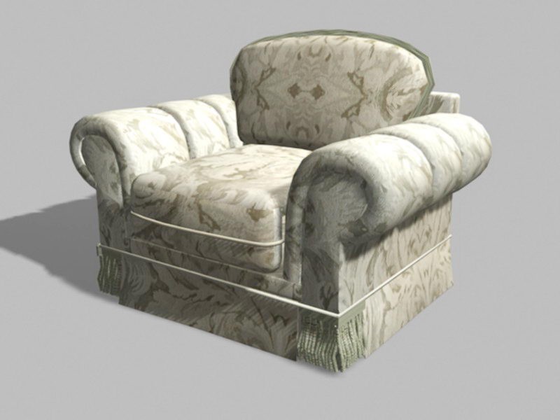 Upholstered Accent Chair 3d rendering