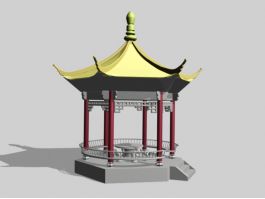 Traditional Chinese Pavilion 3d model preview