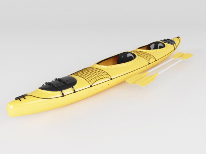 Double Sea Kayak 3d rendering