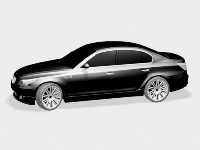 Black BMW Sedan 3d rendering