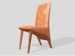 Vintage Leather Dining Chair 3d preview