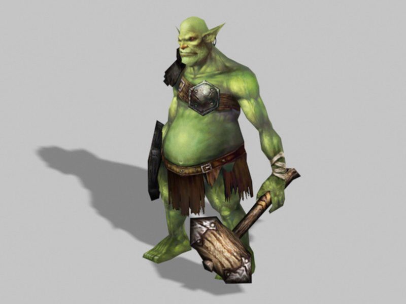 Armored Orc Warrior 3d rendering