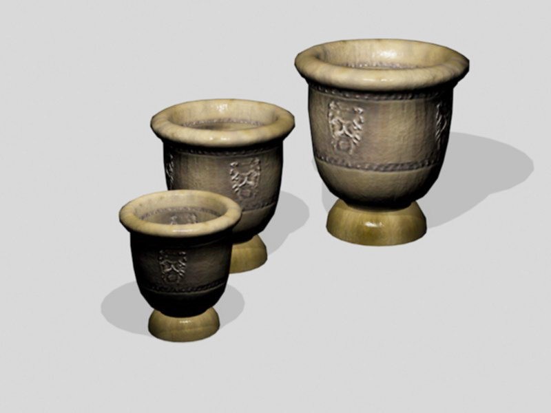 Terracotta Garden Pots 3d rendering