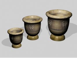 Terracotta Garden Pots 3d preview