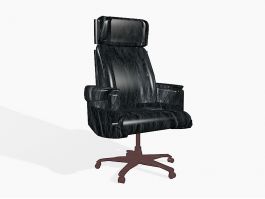 Black Leather Desk Chair 3d preview