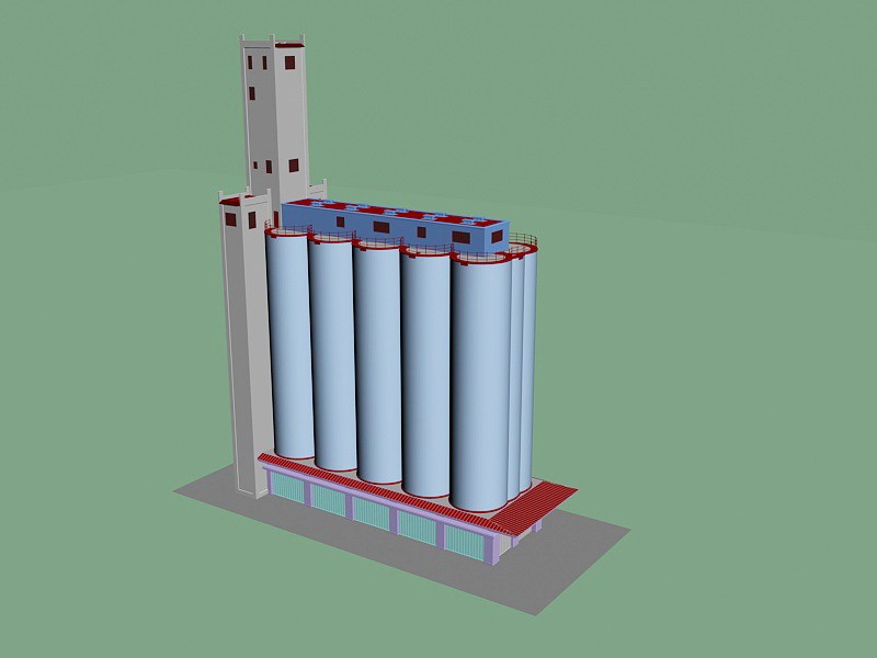 Chemical Factory 3d rendering