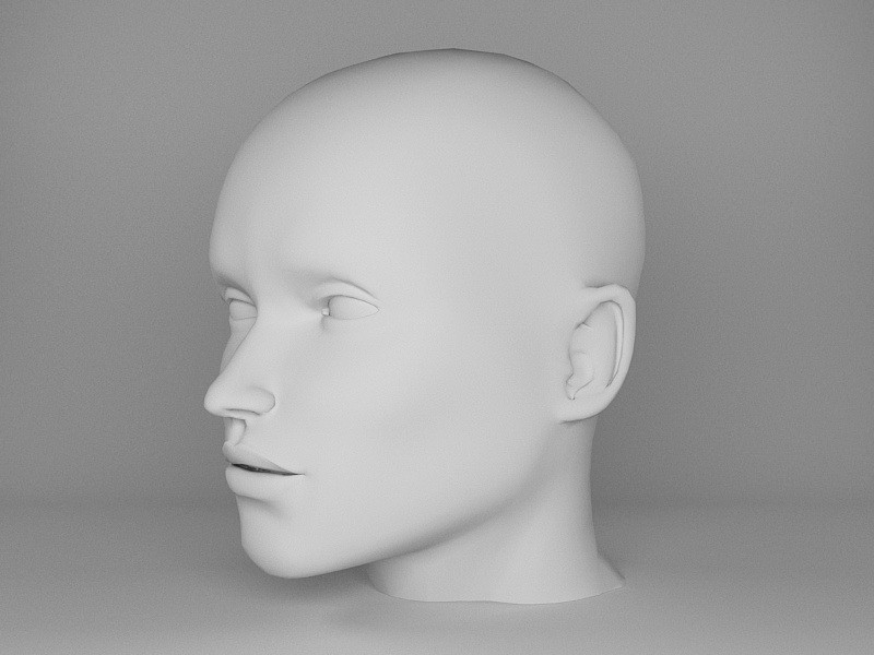Human Male Head 3d rendering